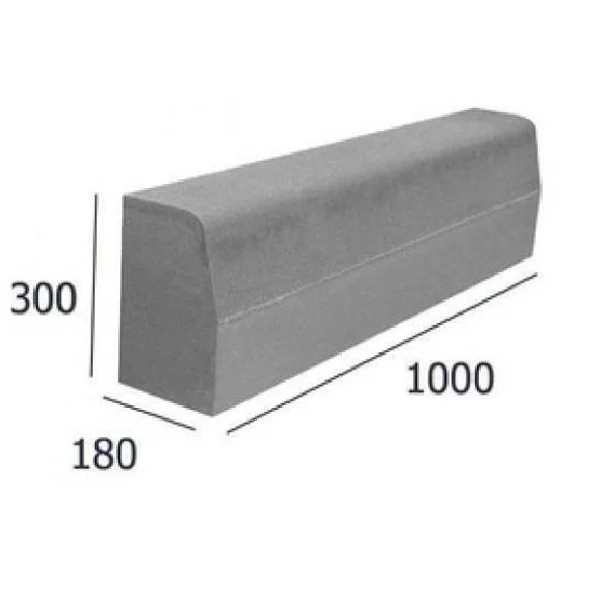 Бордюр Дорожный  100х30х18, цвет: серый ГОСТ 6665-91