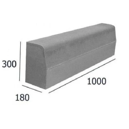Бордюр Дорожный  100х30х18, цвет: серый ГОСТ 6665-91